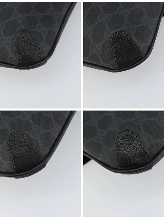 GUCCI GG Supreme Clutch Bag PVC Leather Black Gold 89 02 075 Auth 159284 - Picture 16 of 16